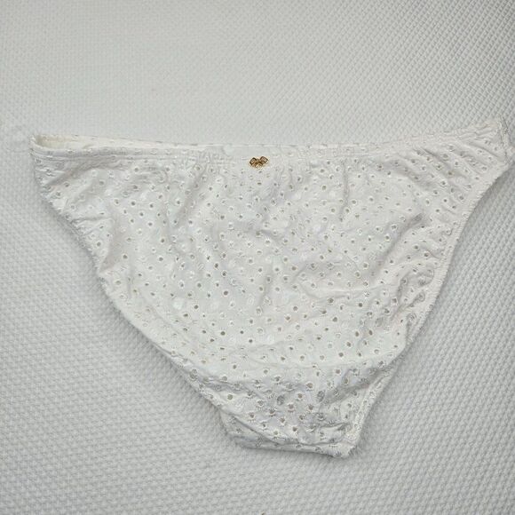 PilyQ White Eyelet Lace Bikini Bottom Womens M Swimwear New - Picture 4 of 4